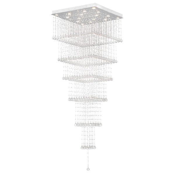 Cwi Lighting Square 16 Light Flush Mount With Chrome Finish 6601C32C-S - main